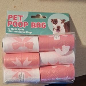 Pet Poop Bag Refill Rolls - Pink and White